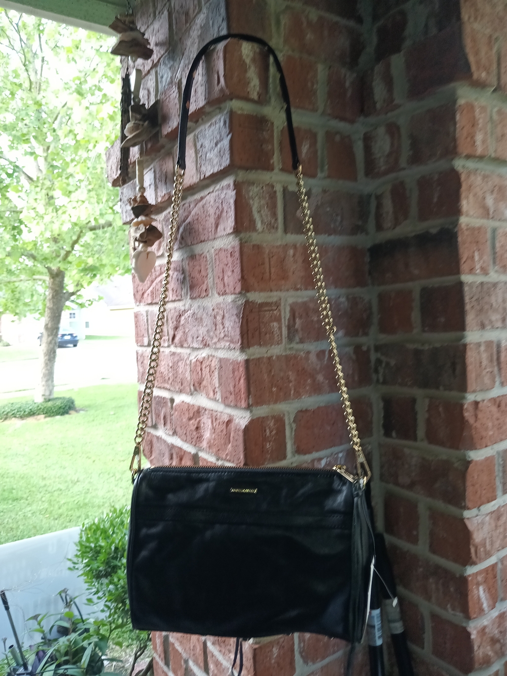 Rebecca Minkoff Black Crossbody Bag with Gold Chain Strap